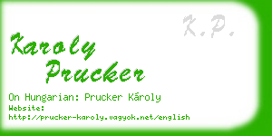 karoly prucker business card